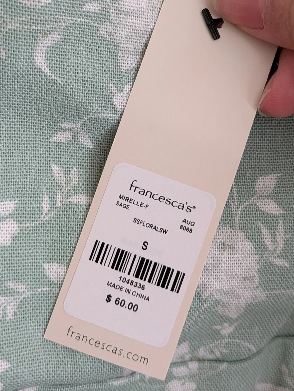 Francesca’s Sage Floral Puff Sleeve Midi Dress - Picture 3 of 9